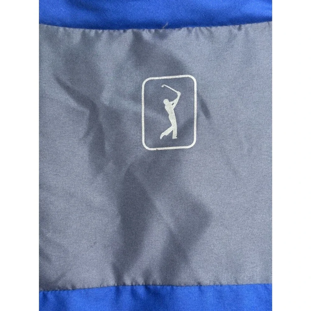 PGA Tour Blue Half-Zip Windbreaker Gray Shoulder Panels Men’s M